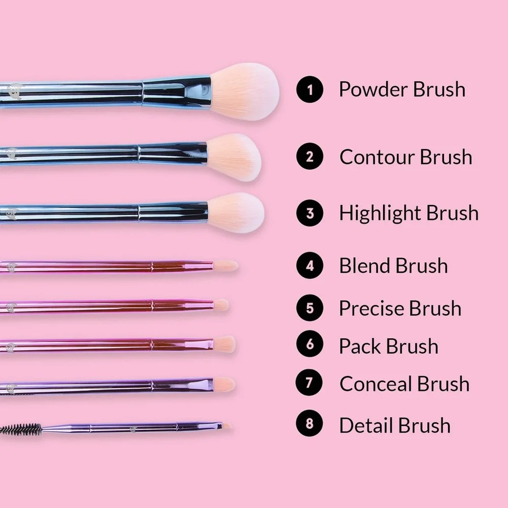 BH Cosmetics The Total Package Totally Plastic 8 Piece Brush Set